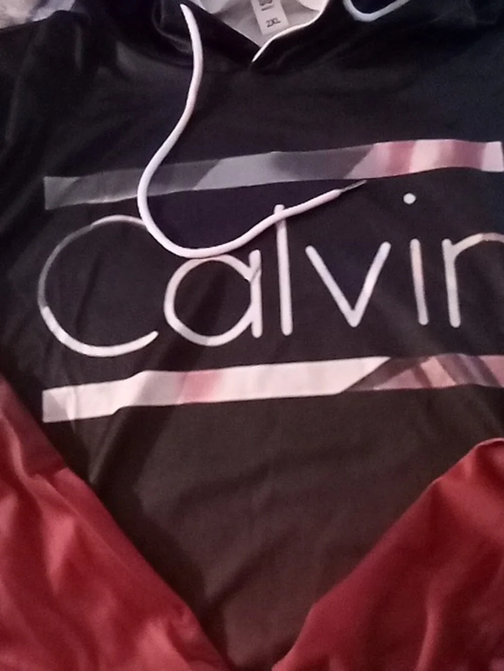 Calvin Klein Black and Burgundy Two-Piece Suit Set